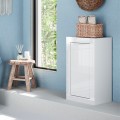 Platzsparender Badezimmerschrank 1 Tür 42x35x78cm Hochglanz Weiß Sammy Aktion