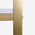 Lipota Manikürtisch Kosmetikerin goldfarbenen Metall marmorierten Effekt 110x43x81cm  Rabatte
