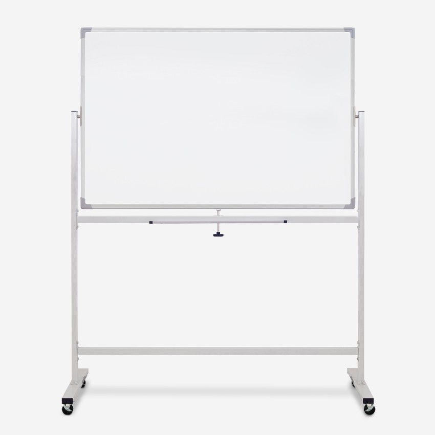 Weiße doppelseitige Magnettafel 120x90cm mit Rollen Albert L Aktion