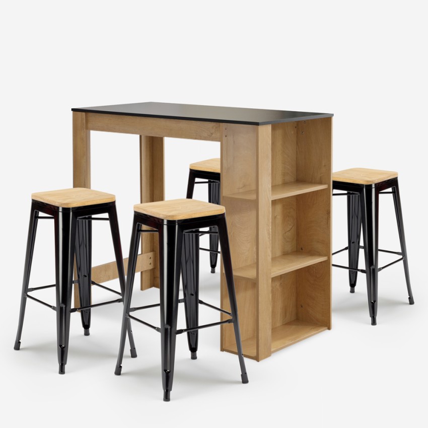 set tisch hoch 120x60cm 4 barhocker holz schwarz syracuse Aktion set tisch hoch 120x60cm 4 barhocker holz schwarz syracuse Aktion