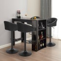 Set hoher Tisch 120x60cm Schwarz 4 drehbare Hocker Bar Küche Vernon Verkauf