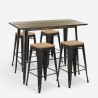 set tisch 120x60 4 hocker industrieller stil schwarz vintage bar fordville Katalog