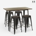 set tisch 120x60 4 hocker industrieller stil schwarz vintage bar fordville Aktion