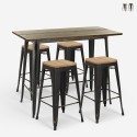 set tisch 120x60 4 hocker industrieller stil schwarz vintage bar fordville Verkauf
