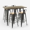 set  tisch 120x60 4 hocker mit rückenlehne vintage schwarz bar blackduck Katalog