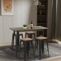set tisch 120x60 4 hocker industrieller stil schwarz vintage bar fordville Sales