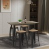 set tisch 120x60 4 hocker industrieller stil schwarz vintage bar fordville Sales