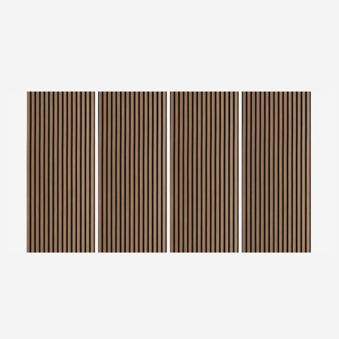 4 x Akustikpaneele Wandpaneele aus Holz 120x60cm Dunkles Nussbaumholz Tabb-NS Aktion