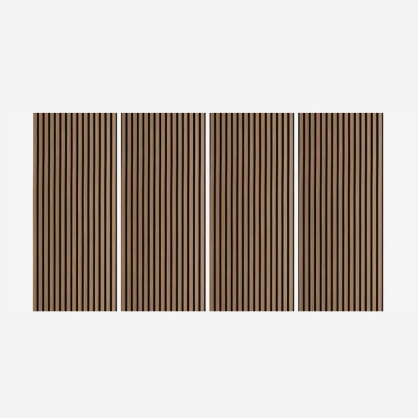 4 x Akustikpaneele Wandpaneele aus Holz 120x60cm Dunkles Nussbaumholz Tabb-NS Aktion
