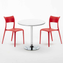 Weiß Rund Tisch und 2 Stühle Farbiges Polypropylen-Innenmastenset Parisienne Long Island Preis