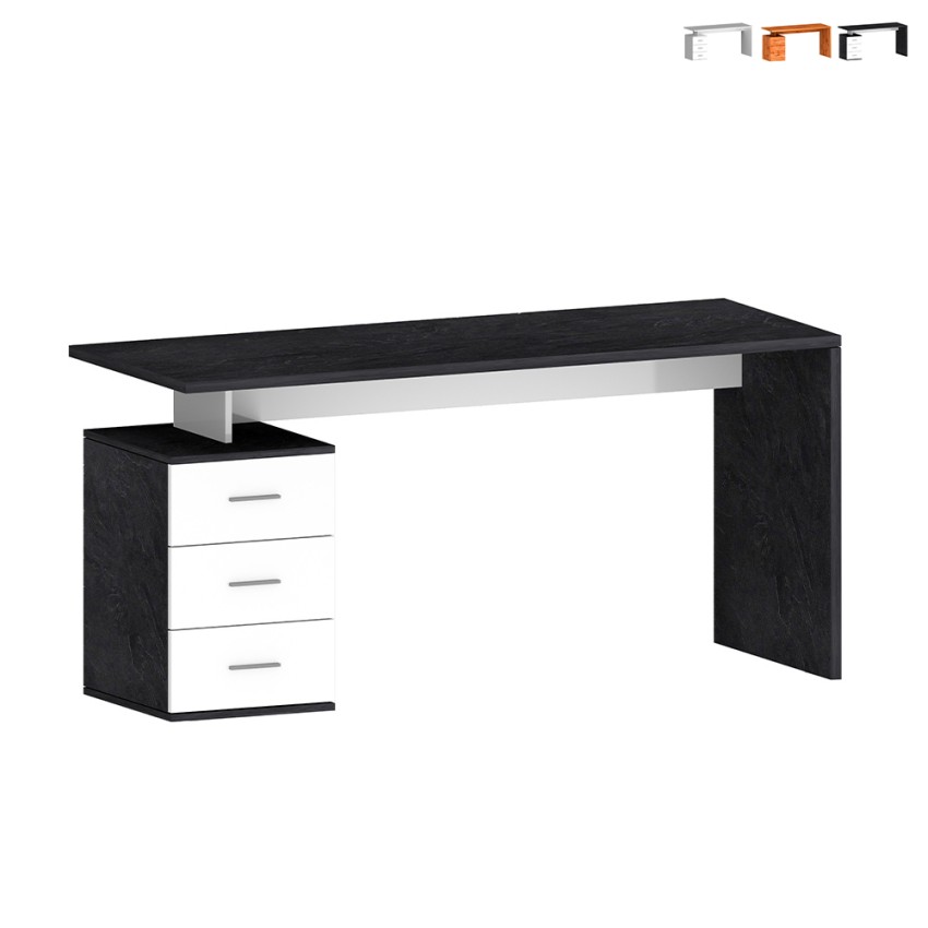 Moderne Büroschreibtisch mit 3 Schubladen 160x60x75cm New Selina Basic Verkauf