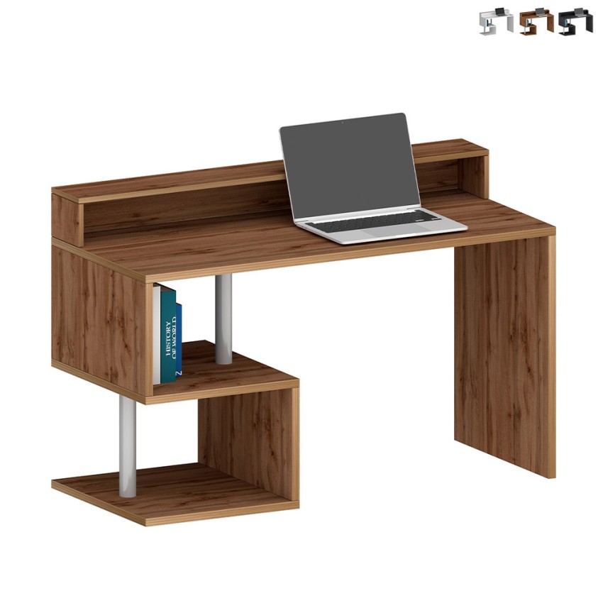 Moderner eleganter Büroschreibtisch mit Aufsatz 140x60x92,5cm Esse 2 Plus Verkauf