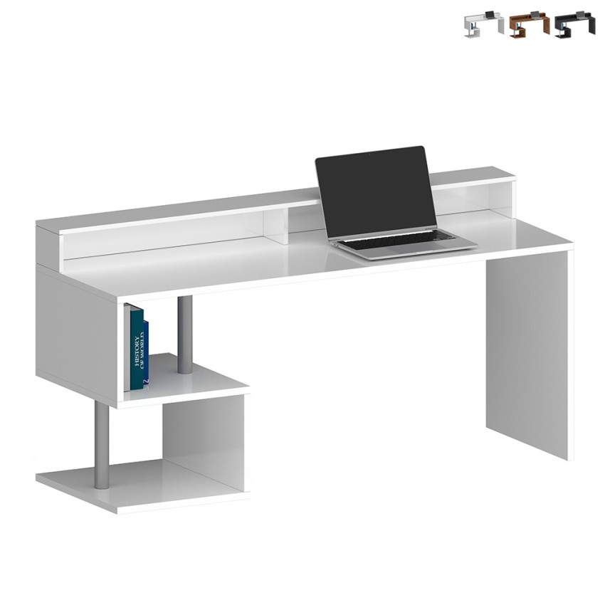 Büro Schreibtisch modernes Design 180x60x92,5cm mit Aufsatz Esse 2 Plus Angebot