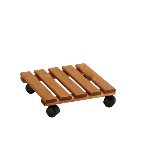Pflanzentopfwagen Blumen 30x30cm Holz mit Rädern Videl QS Aktion