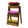 Blumenkasten Holz schräg 3 Fächer für Terrasse und Balkon Angebot