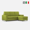 3-Sitzer Sofa mit Pouf, 208 cm, Stoff, Wohnzimmer, Sakar 180P 