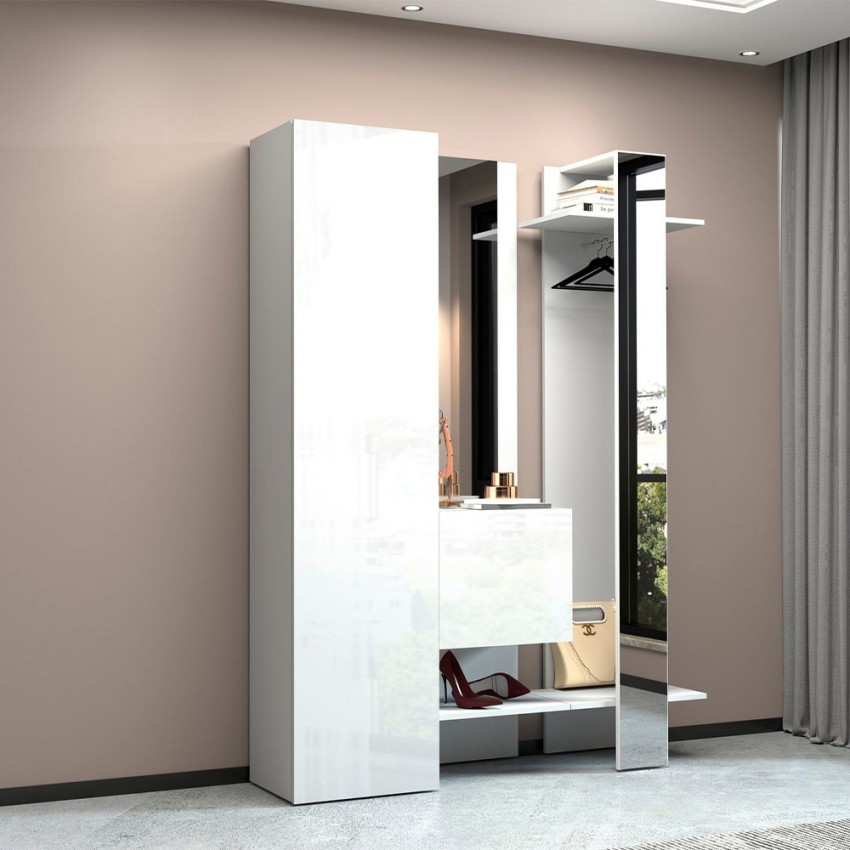 Garderoben-Set mit Schuhschrank, Schrank, Kleiderhaken und 2 Spiegeln Guapa Aktion Garderoben-Set mit Schuhschrank, Schrank, Kleiderhaken und 2 Spiegeln Guapa Aktion