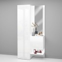 Set: Garderobenschrank mit Schuhregal und Spiegeltür in Hochglanz Weiß Chica Rabatte