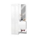 Set: Garderobenschrank mit Schuhregal und Spiegeltür in Hochglanz Weiß Chica Angebot