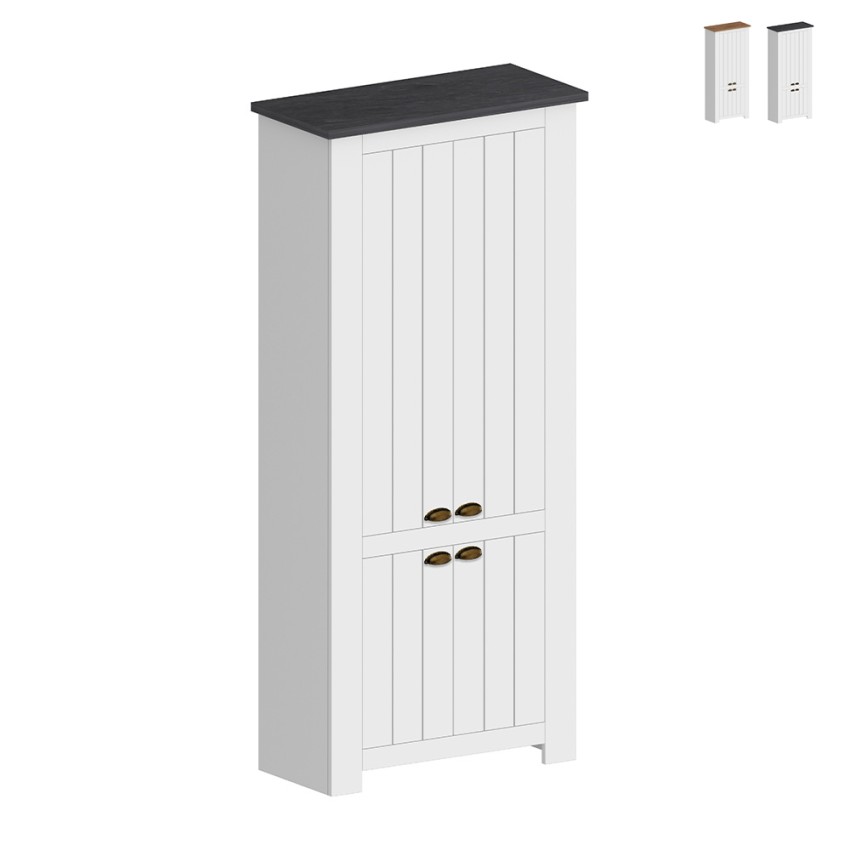 Hillrose Mehrzweck-Schuhschrank, 4 Türen, 84x42x200cm, klassisch weiß Aktion Hillrose Mehrzweck-Schuhschrank, 4 Türen, 84x42x200cm, klassisch weiß Aktion