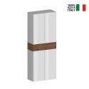 Hanad Schuhschrank mit 4 Türen und 10 Einlegeböden 76x34x200cm Weiß Modell