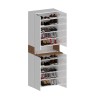 Hanad Schuhschrank mit 4 Türen und 10 Einlegeböden 76x34x200cm Weiß 