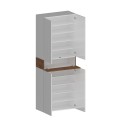 Hanad Schuhschrank mit 4 Türen und 10 Einlegeböden 76x34x200cm Weiß 