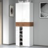 Hanad Schuhschrank mit 4 Türen und 10 Einlegeböden 76x34x200cm Weiß Katalog