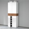 Hanad Schuhschrank mit 4 Türen und 10 Einlegeböden 76x34x200cm Weiß 