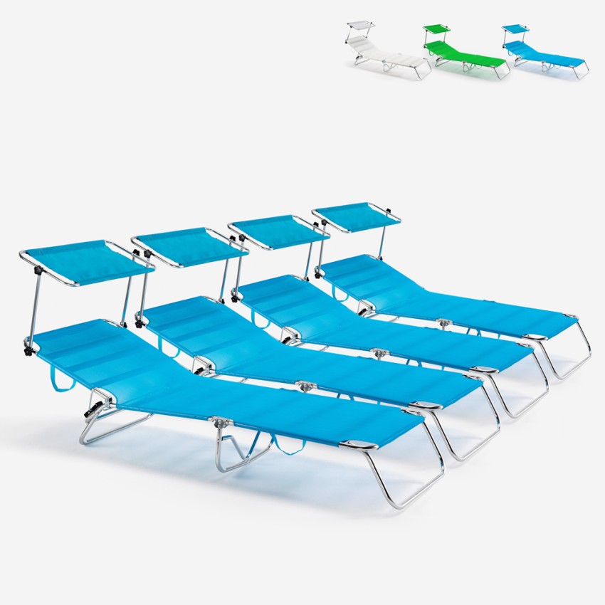 4er Set Strandliegen Liegestühle Sonnenliegen Klappbar aus Aluminium Cancun Sales 4er Set Strandliegen Liegestühle Sonnenliegen Klappbar aus Aluminium Cancun Sales