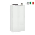 Moderne Büroschrank Wohnzimmer 2 Türen Weiß Hochglanz 70x35x140 Birse Angebot