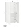 Moderne Büroschrank Wohnzimmer 2 Türen Weiß Hochglanz 70x35x140 Birse Lagerbestand