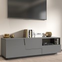 Moderner Wohnzimmer-TV-Schrank, 2 Türen, 1 Schublade, 150x44x46 cm, Modell Trevis Sales
