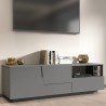 Moderner Wohnzimmer-TV-Schrank, 2 Türen, 1 Schublade, 150x44x46 cm, Modell Trevis Sales