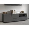 Moderner Wohnzimmer-TV-Schrank, 2 Türen, 1 Schublade, 150x44x46 cm, Modell Trevis Eigenschaften