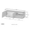 Moderner Wohnzimmer-TV-Schrank, 2 Türen, 1 Schublade, 150x44x46 cm, Modell Trevis 