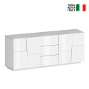 Moderne Wohnzimmerschrank Anrichte mit 3 Schubladen und 2 Türen, 220x44x86 cm, Margaux Modell