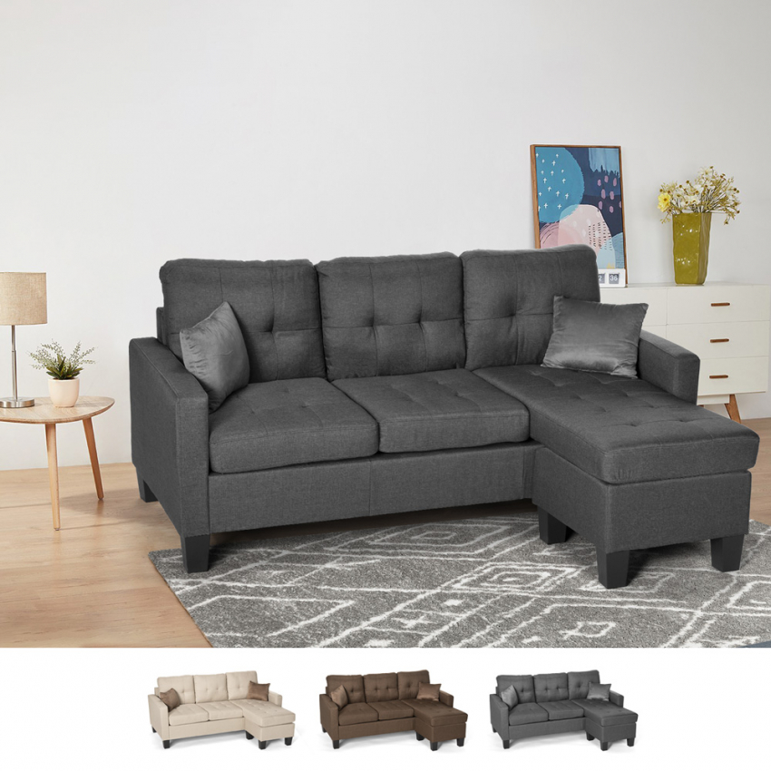 Modernes 3-Sitzer Ecksofa Pouf 2 Kissen Wohnzimmer Remissus Verkauf Modernes 3-Sitzer Ecksofa Pouf 2 Kissen Wohnzimmer Remissus Verkauf