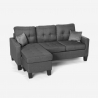 Modernes 3-Sitzer Ecksofa Pouf 2 Kissen Wohnzimmer Remissus Maße
