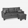 Modernes 3-Sitzer Ecksofa Pouf 2 Kissen Wohnzimmer Remissus Eigenschaften