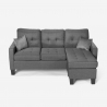 Modernes 3-Sitzer Ecksofa Pouf 2 Kissen Wohnzimmer Remissus Modell