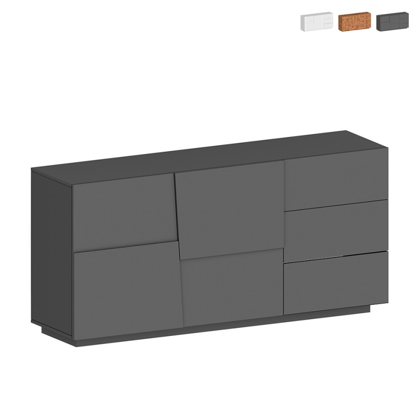 Moderne Anrichte 2 Türen 3 Schubladen Wohnzimmer Schlafzimmer Glencoe Verkauf Moderne Anrichte 2 Türen 3 Schubladen Wohnzimmer Schlafzimmer Glencoe Verkauf