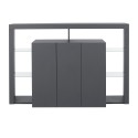 Credenza 3-türiges modernes Bücherregal mit Glasböden 150x40x100cm Allen. Maße