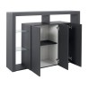 Credenza 3-türiges modernes Bücherregal mit Glasböden 150x40x100cm Allen. Preis