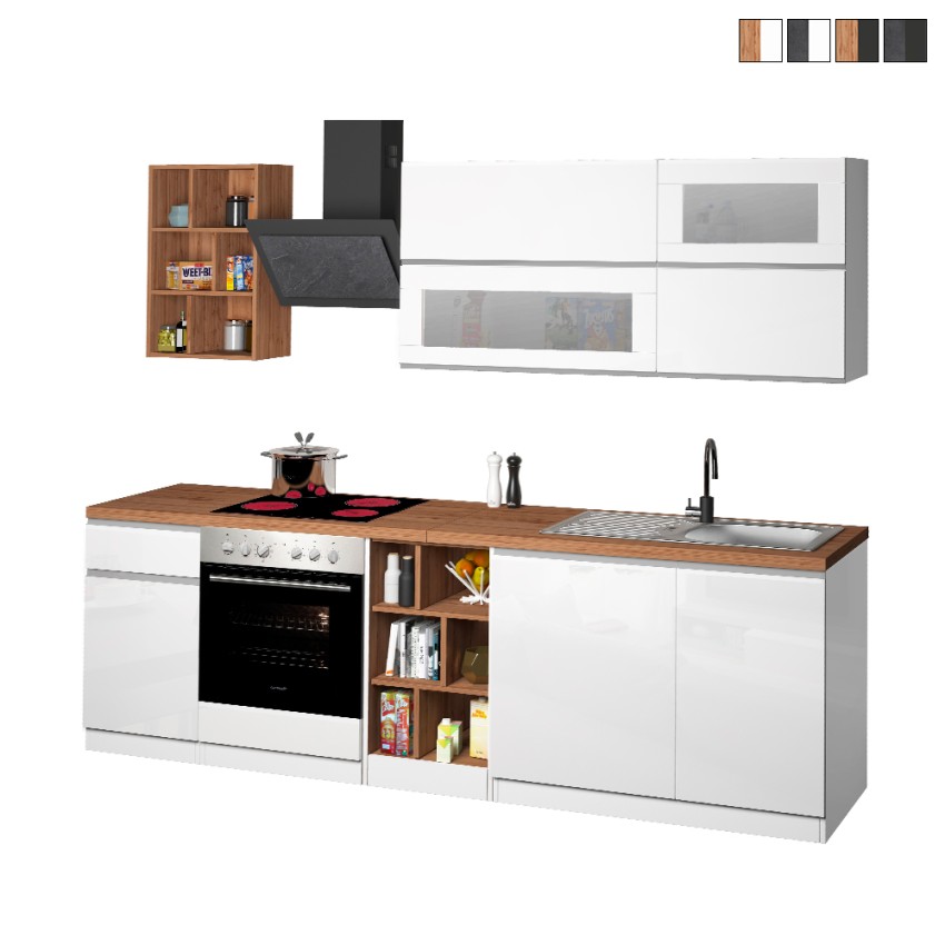 moderne 256 modular linearem Design, cm, Küche vollständige Einzigartige mit