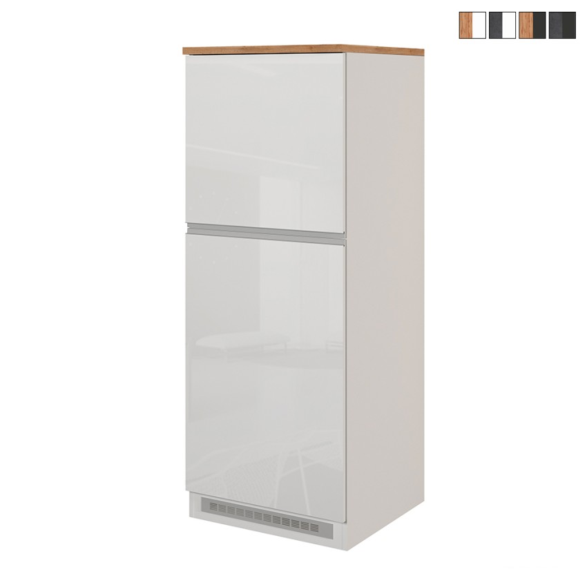 Einbau-Kühlschrankverkleidung mit 2 Türen, Küchenschrank 60x60x164,5h Halser Sales Einbau-Kühlschrankverkleidung mit 2 Türen, Küchenschrank 60x60x164,5h Halser Sales