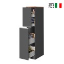 Apothekerschrank mit 2 Gewürzschubladen für moderne Küche 30x60x164,5 Trym Maße