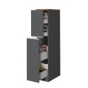 Apothekerschrank mit 2 Gewürzschubladen für moderne Küche 30x60x164,5 Trym 