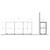Moderne Sideboard mit 3 Türen 181x44x86cm für Wohnzimmer und Küche Byron Preis