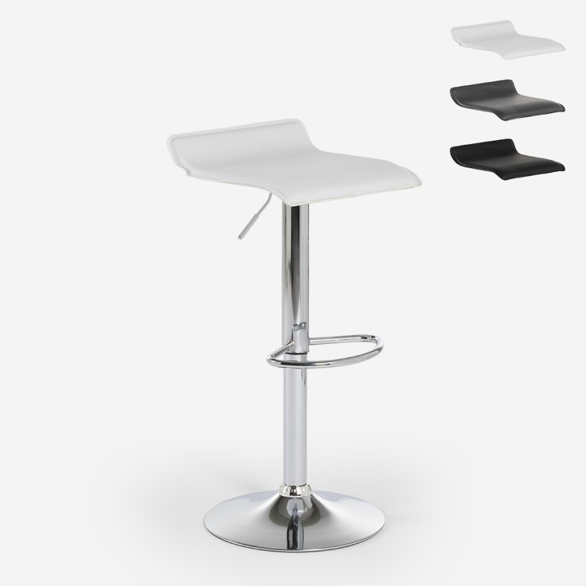 Clayton Moderner minimalistischer drehbarer Design-Hocker aus verchromtem Metall Verkauf Clayton Moderner minimalistischer drehbarer Design-Hocker aus verchromtem Metall Verkauf